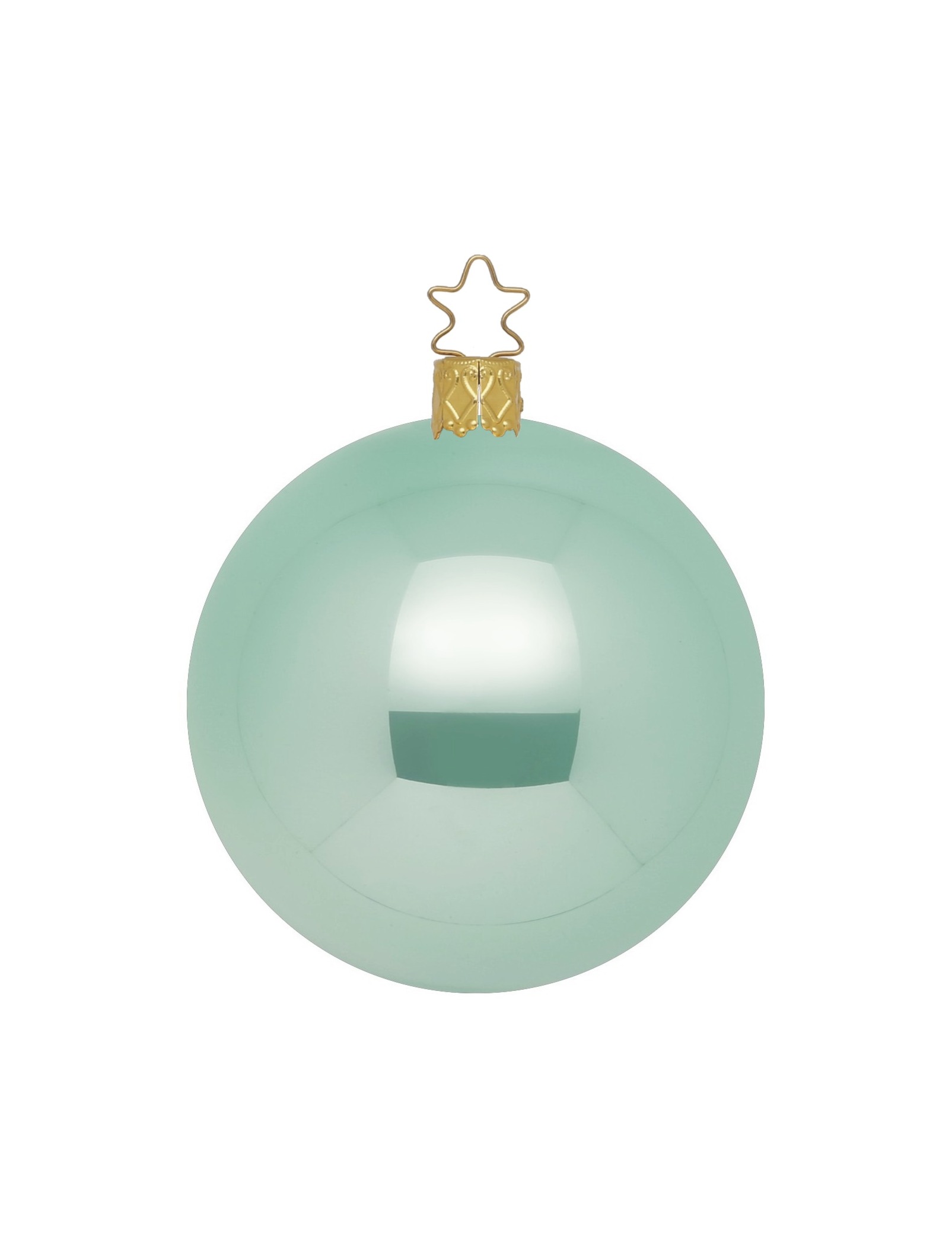 Inge-Glas® Manufaktur Weihnachtsbaumkugel „Mintgrün Opal“, 10 cm