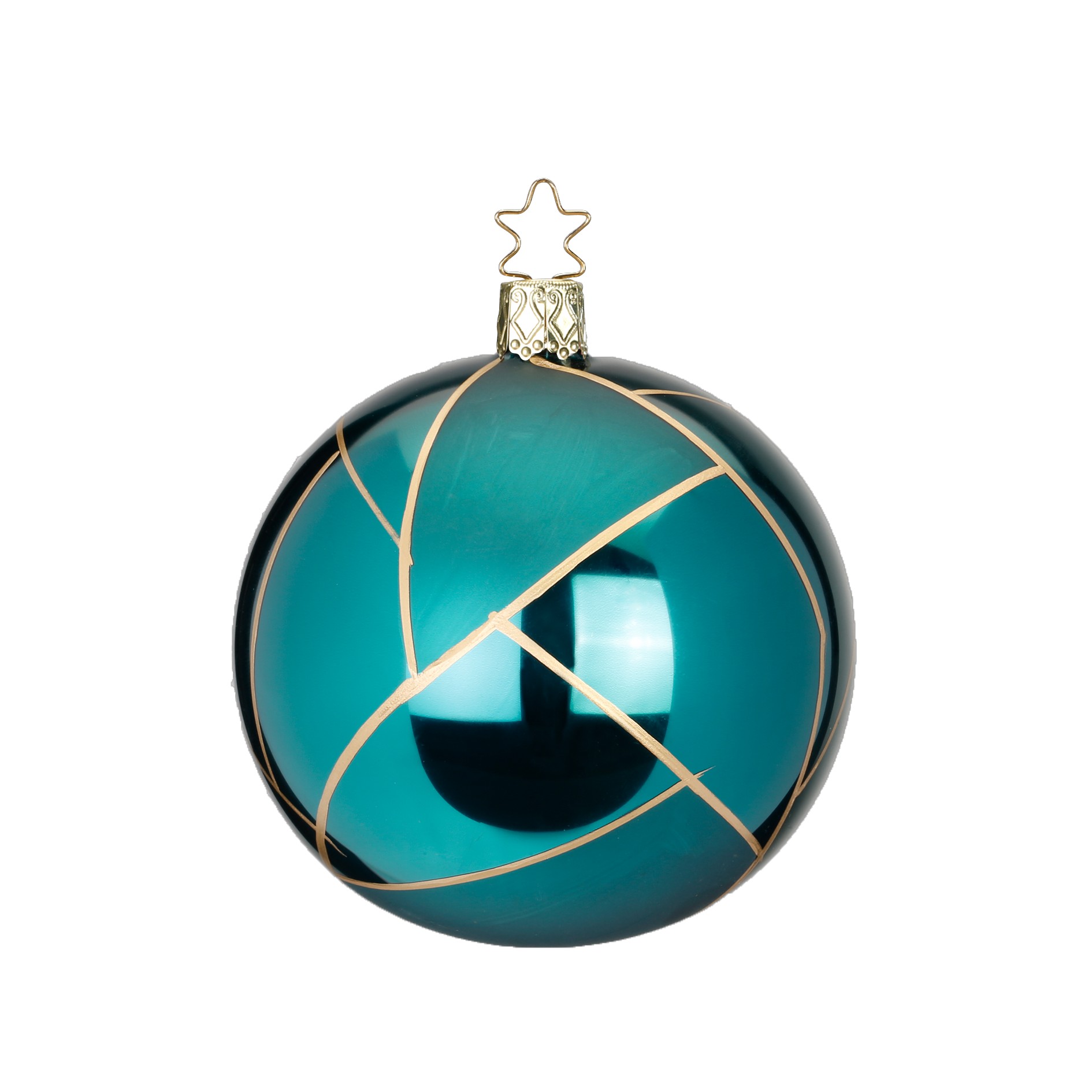 Inge-Glas® Manufaktur Weihnachtsbaumkugel „Tiffany“, 8 cm